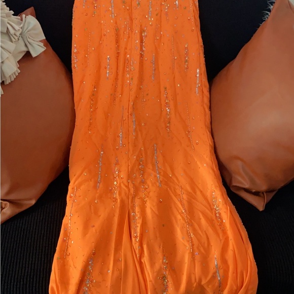 Orange Sweetheart Prom Gown - Picture 3 of 4